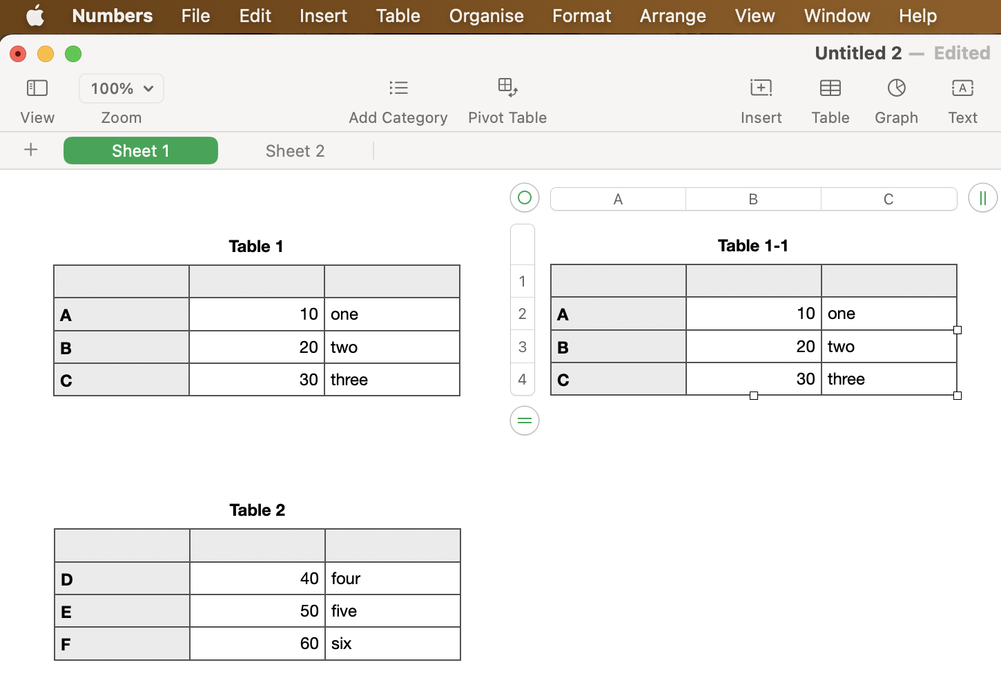 Combining Tables in Numbers Apple Community