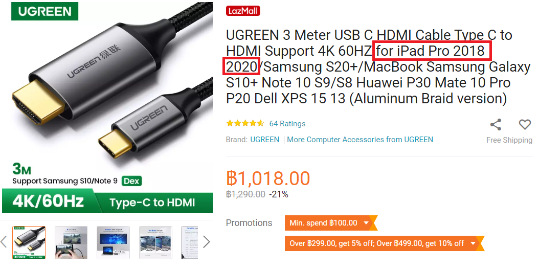 UGREEN-Cable USB tipo C a HDMI 4K para iPhone 15, adaptador HDMI para PC,  MacBook Pro Air, iPad, Samsung Galaxy, HUAWEI