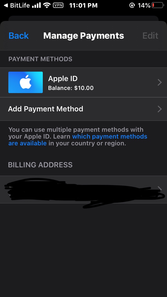 Use itunes credit in app store