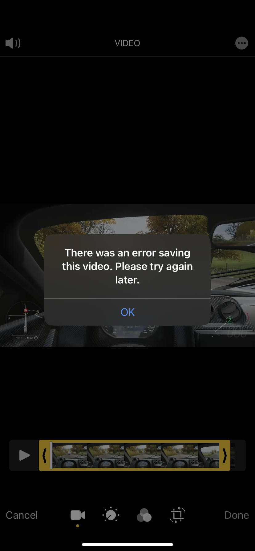 There was an error saving this video. - Apple Community