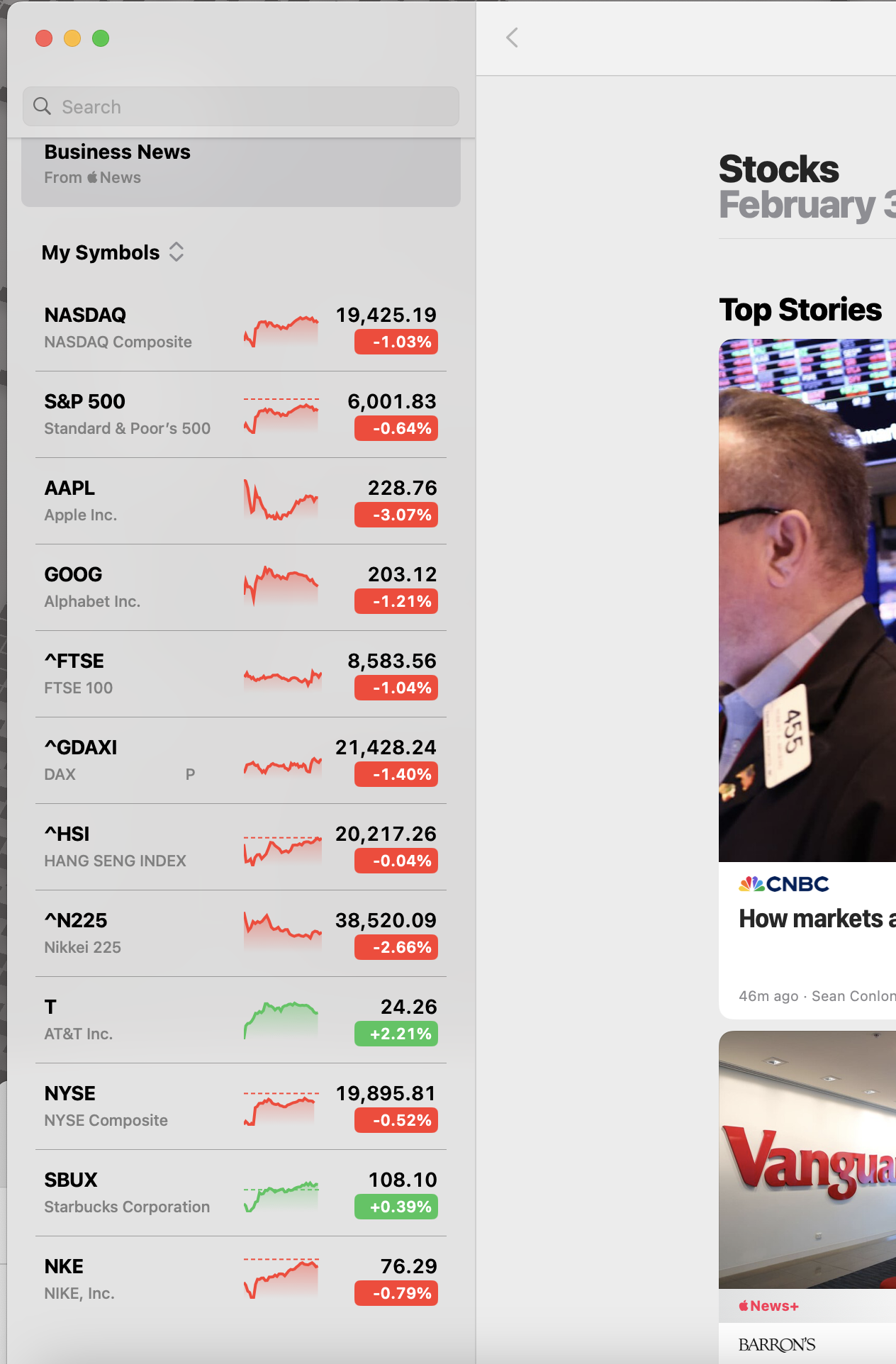 Stocks App and Widget not showing DOW. Wh… Apple Community