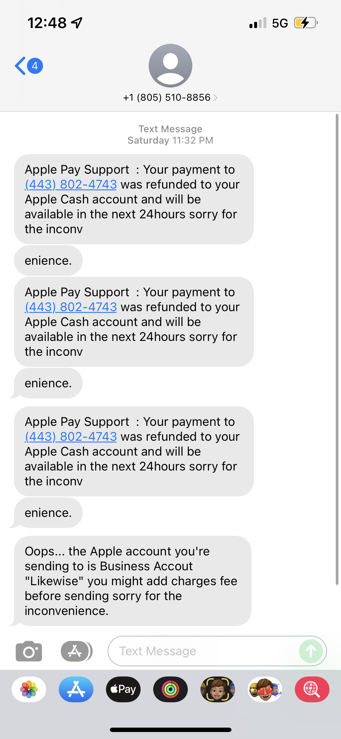 Apple Pay Refund Different Card Number