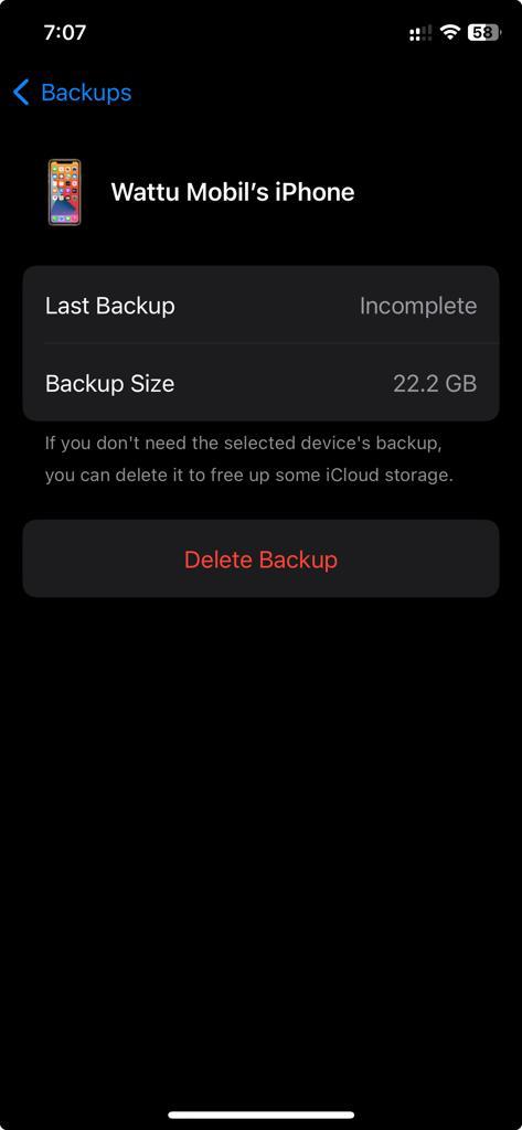 Delete apple watch discount backup