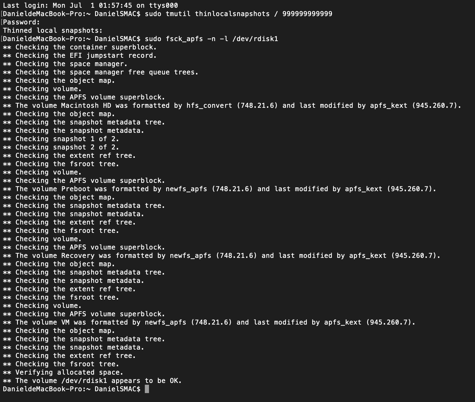 Os mac ошибка no corestorage logical volume groups found