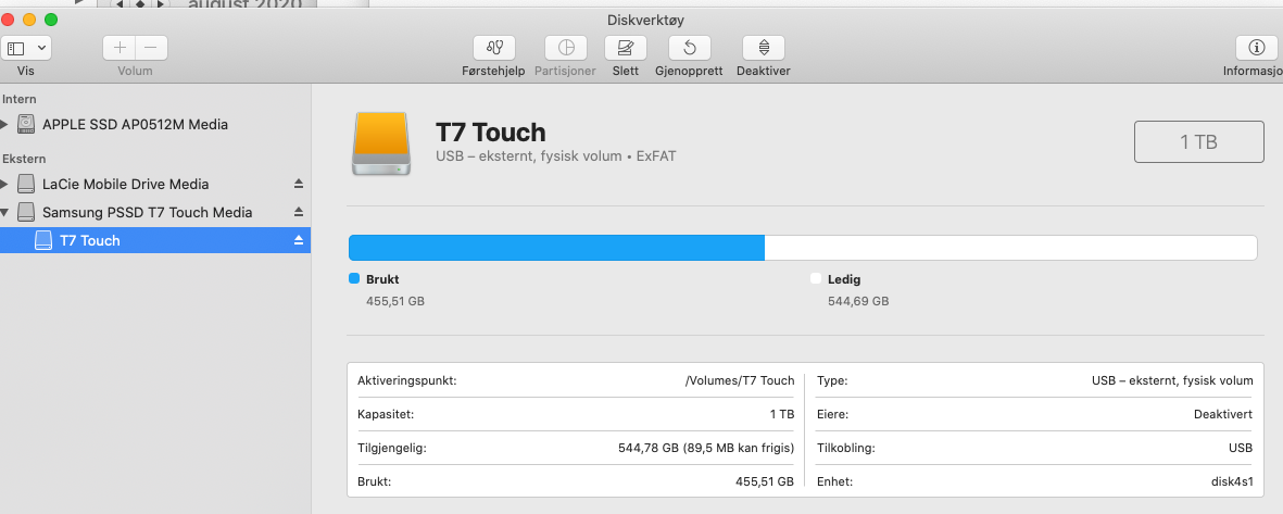 Can format T7 to - Apple Community