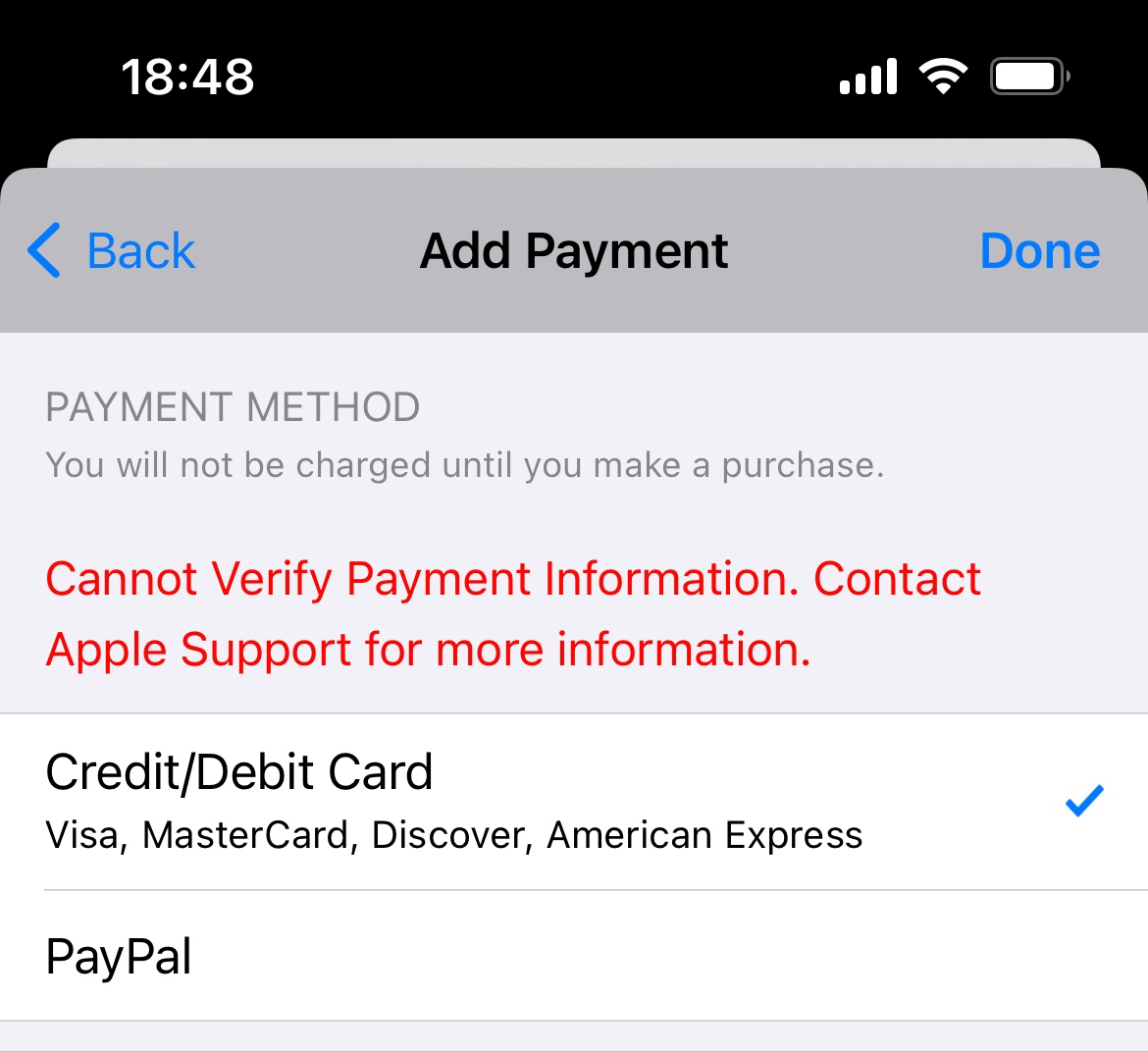 Verify Payment Information - Apple Community