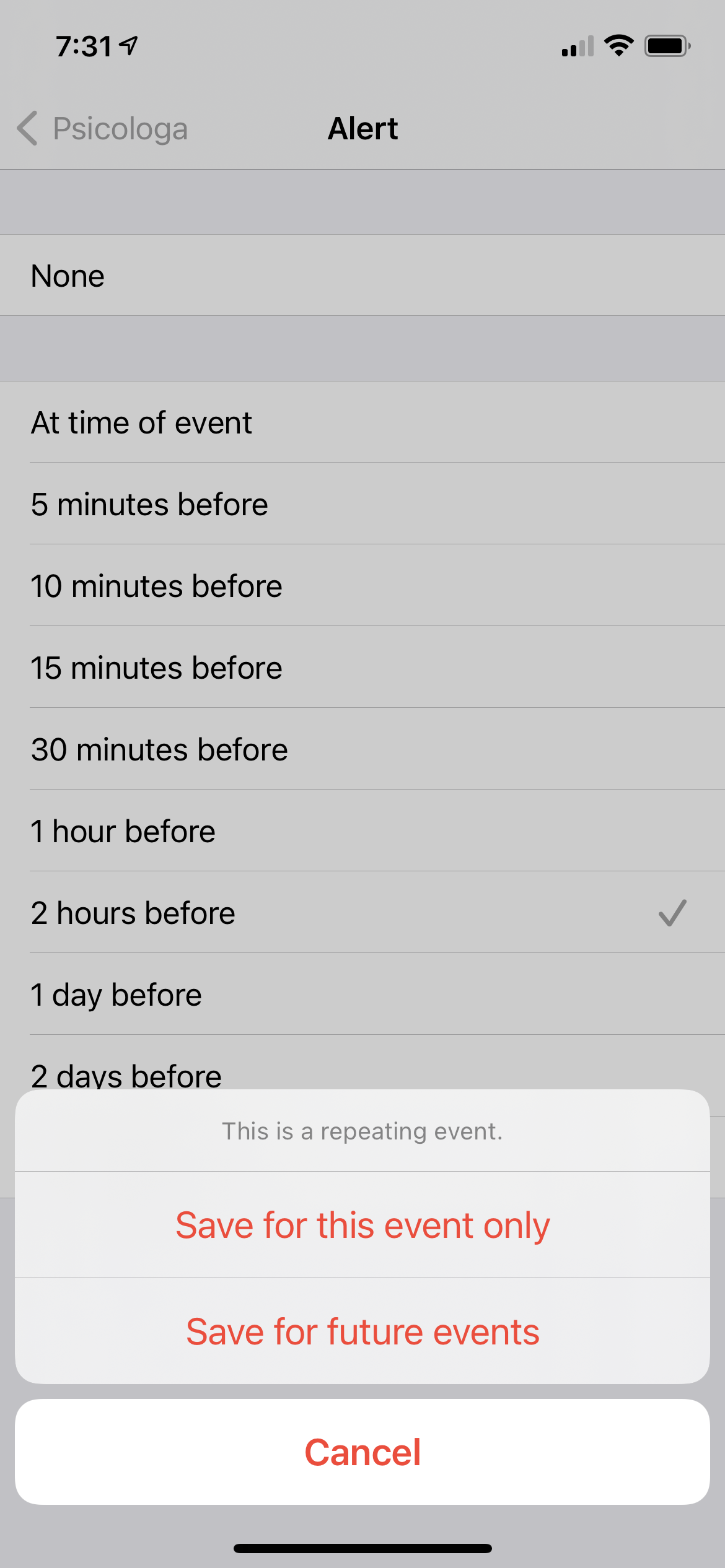 Calendar Save for this event only in a r… Apple Community