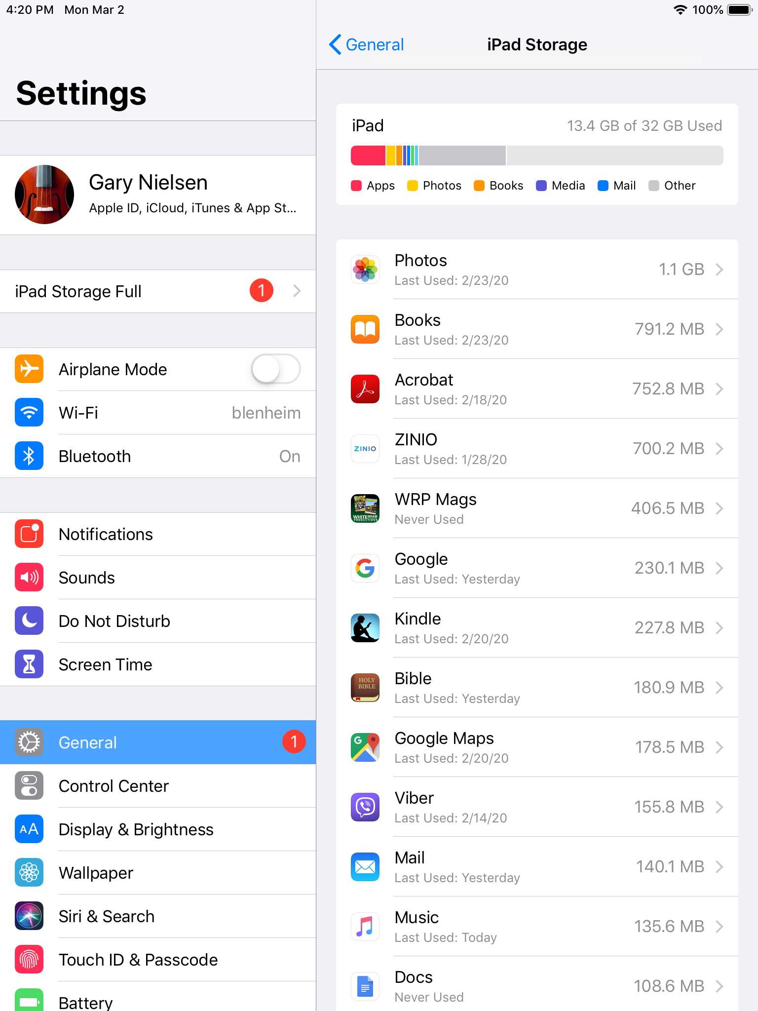 iPad storage full message Apple Community