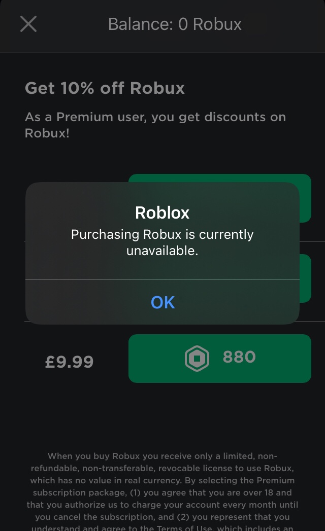 Roblox Purchasing Error Apple Community - how do u give people robux on roblox