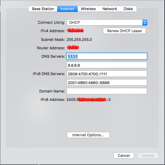 Airport Extreme not getting IPv6 from ISP - Apple Community