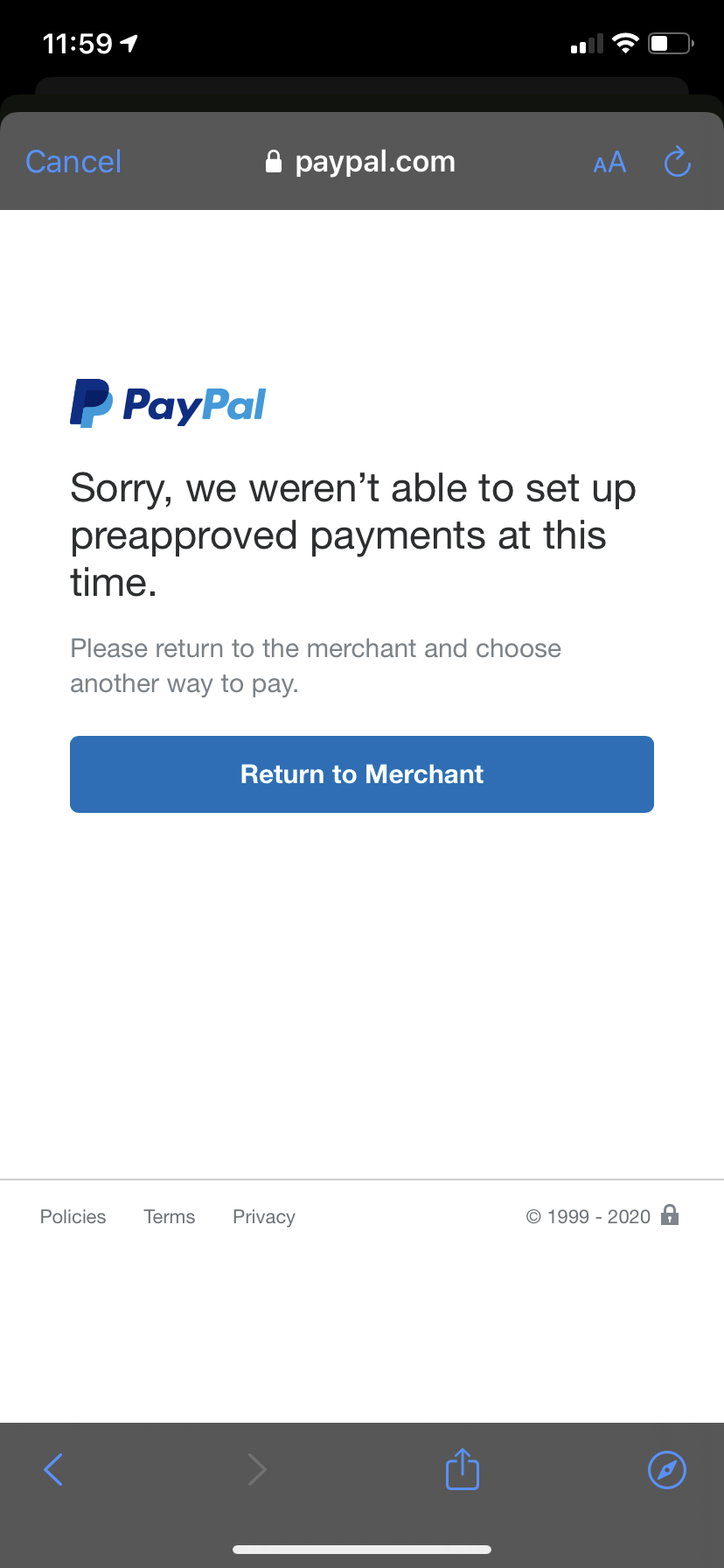 Tried using my Paypal to pay for a game b… Apple Community