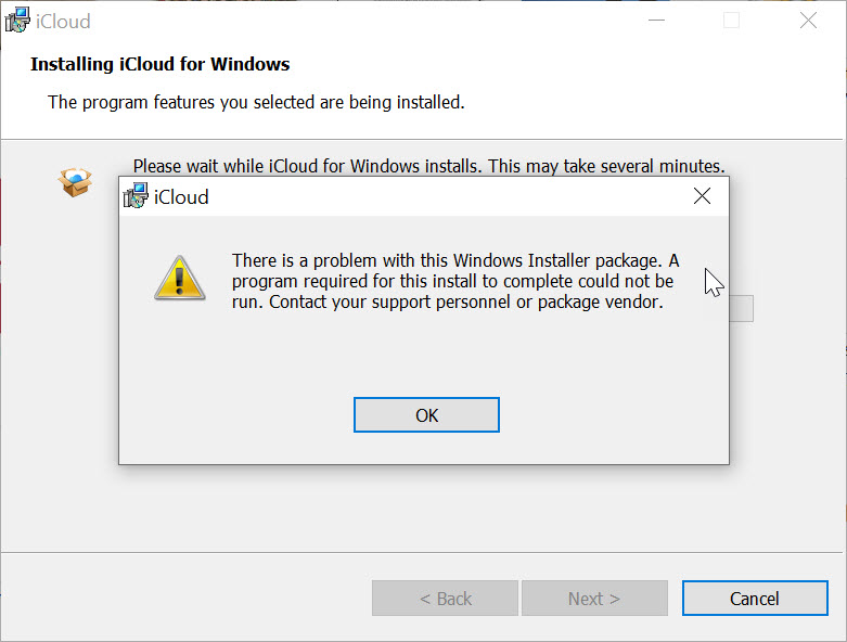 icloud for windows won't install - Apple Community