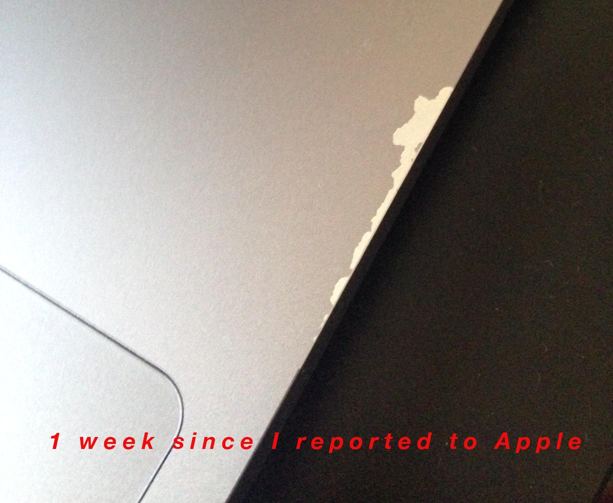 New MacBook Pro space grey paint peeling … Apple Community