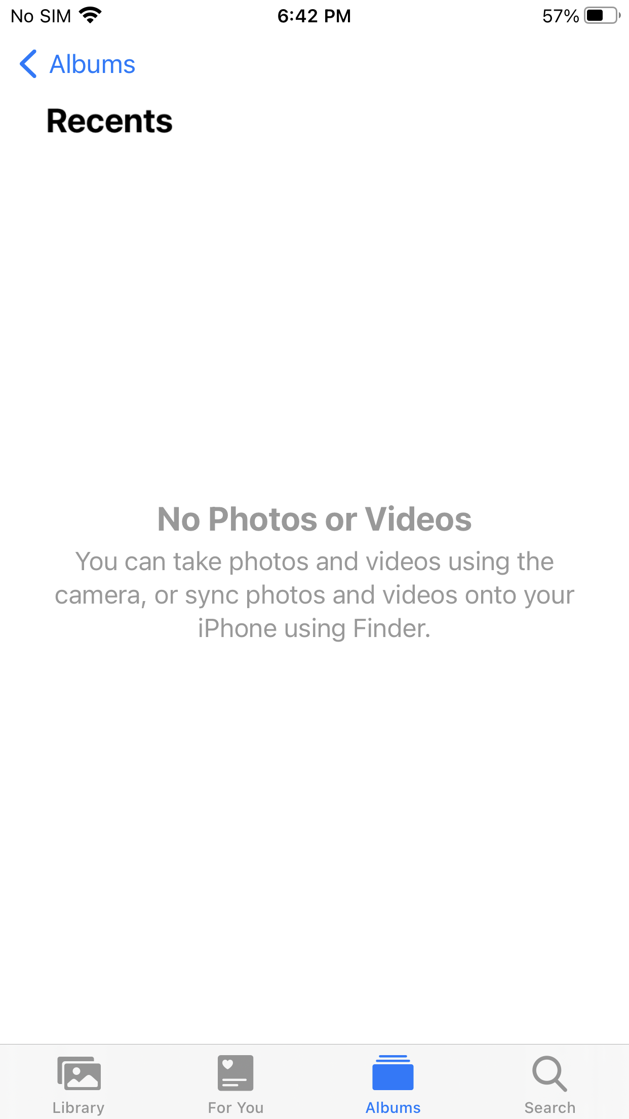 I am getting message no photos or videos … - Apple Community