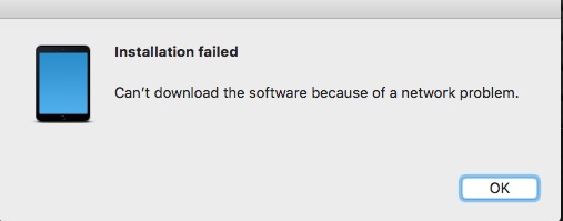 cant download the software because of a network problem mac