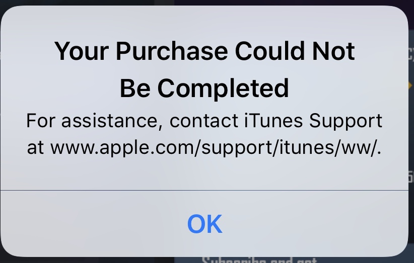 Your Purchase Could Not Be Completed - Apple Community