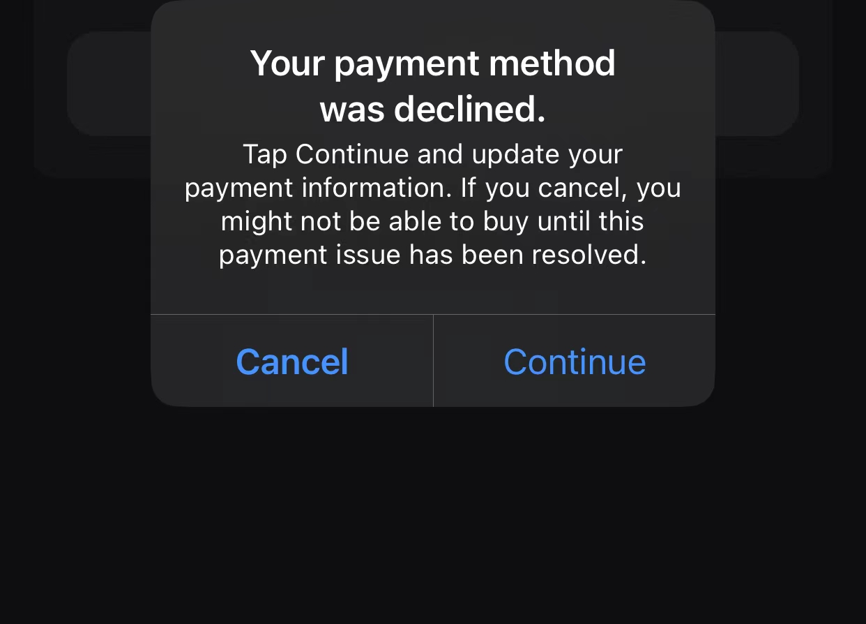 payment method declined - Apple Community