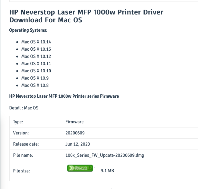HP neverstop LASER 100X driver - Apple Community