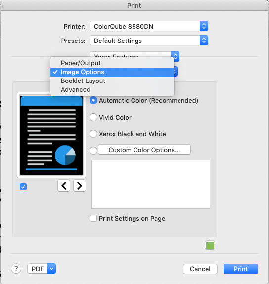 “Xerox Features” not showing in print dia… Apple Community