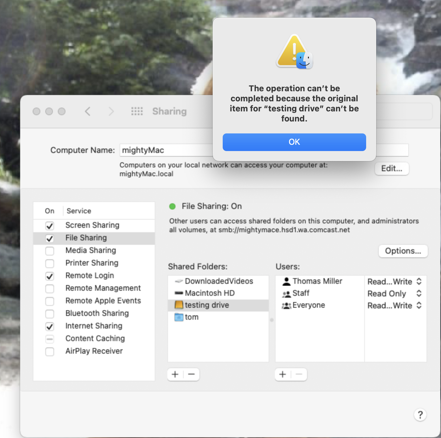 Unable to mount shared external drive Apple Community
