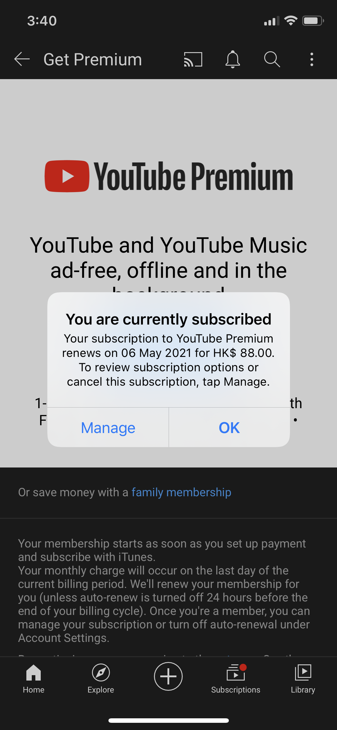YouTube Premium not working - Apple Community