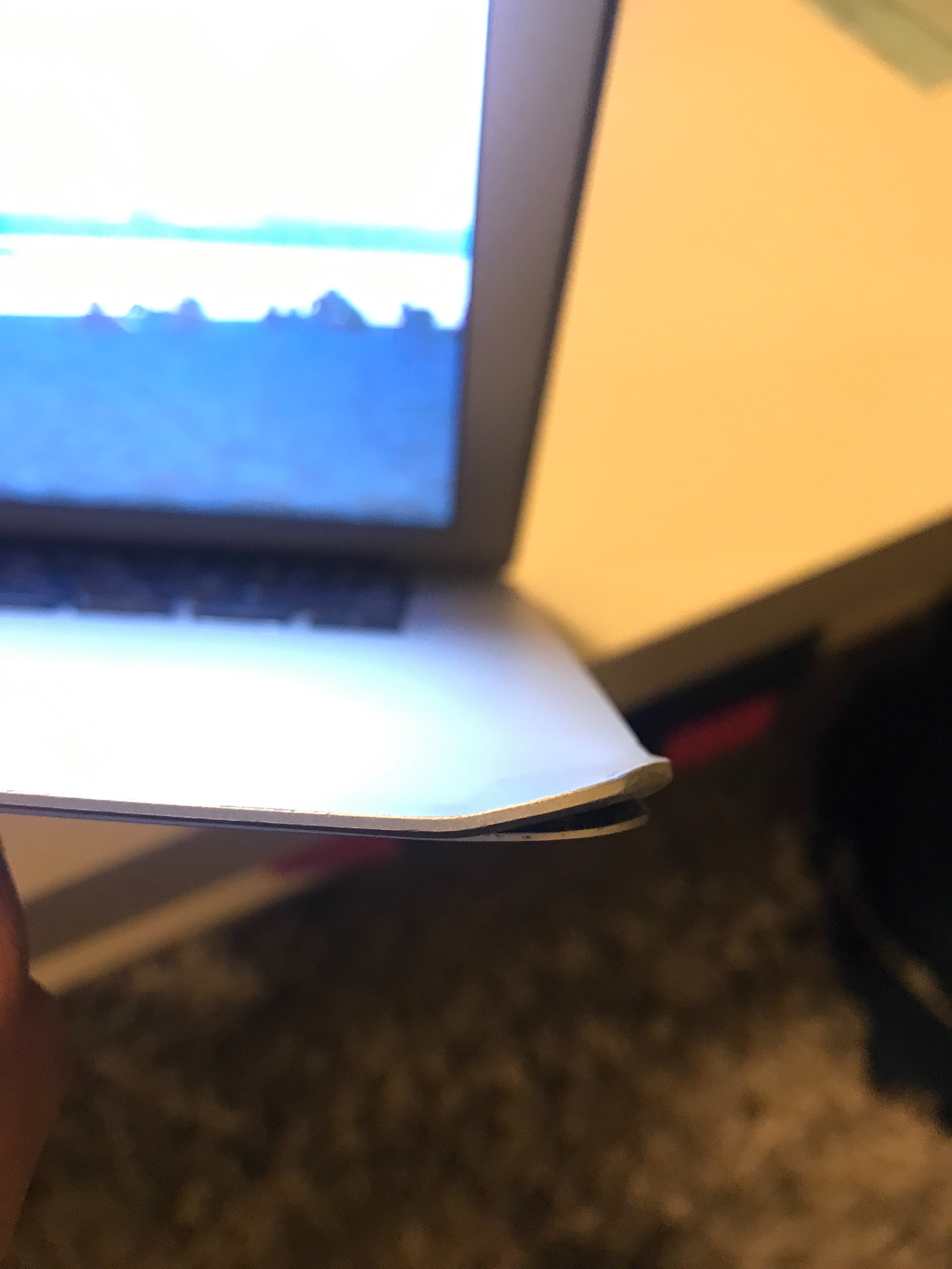 MacBook Air dented bottom right corner Apple Community