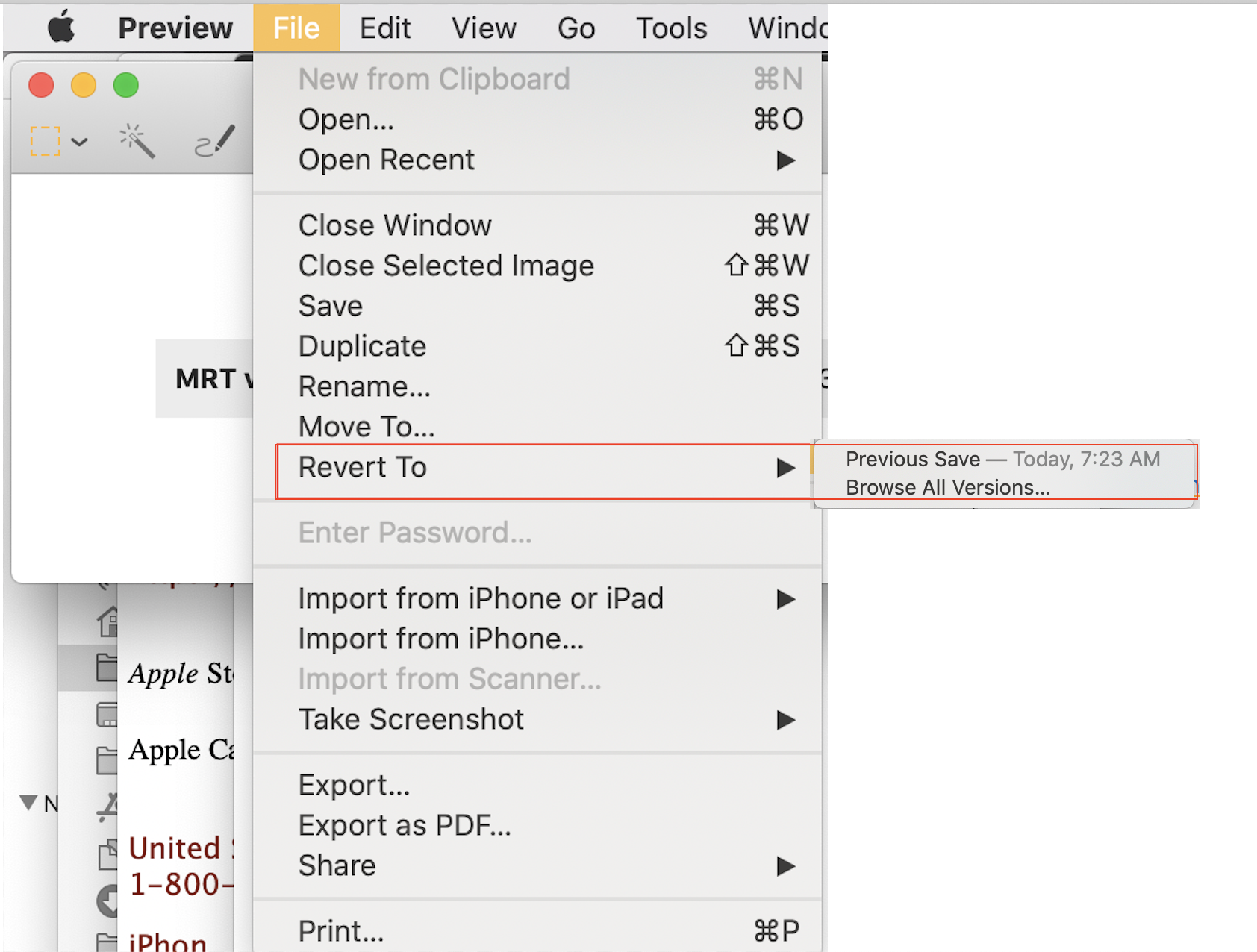 preview shortcuts greyed out: Undo Delete… - Apple Community