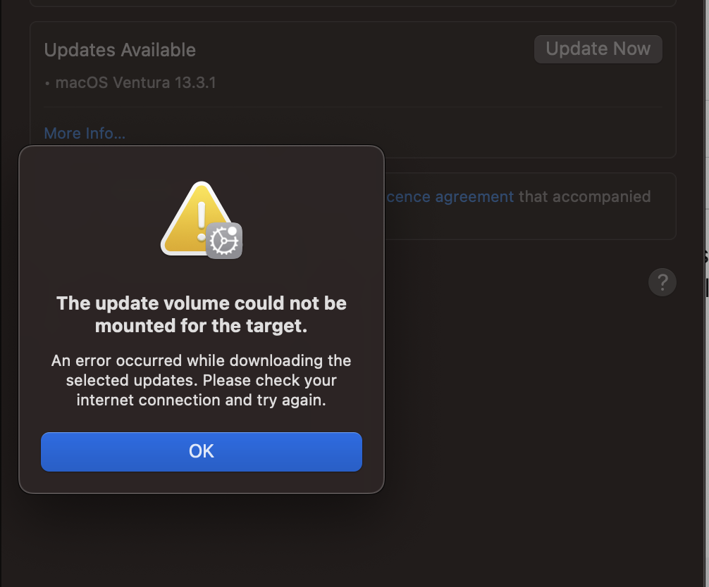 The update volume could not be mounted fo… Apple Community