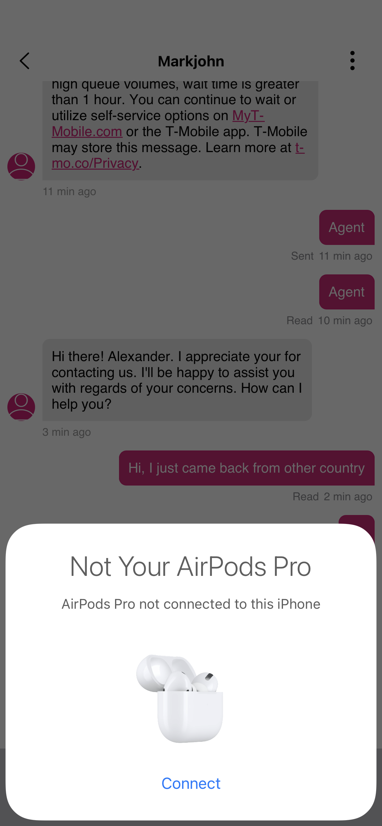 Hello, AirPods says that it's not - Apple Community