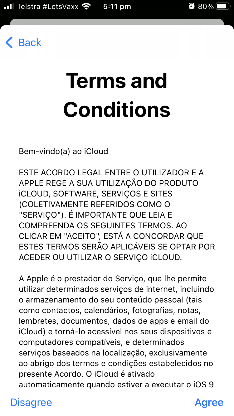 Terms and Conditions for iCloud in Spanish Apple Community