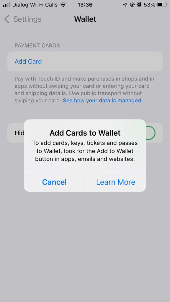 Add cards to Apple wallet in iOS 15.1 - Apple Community