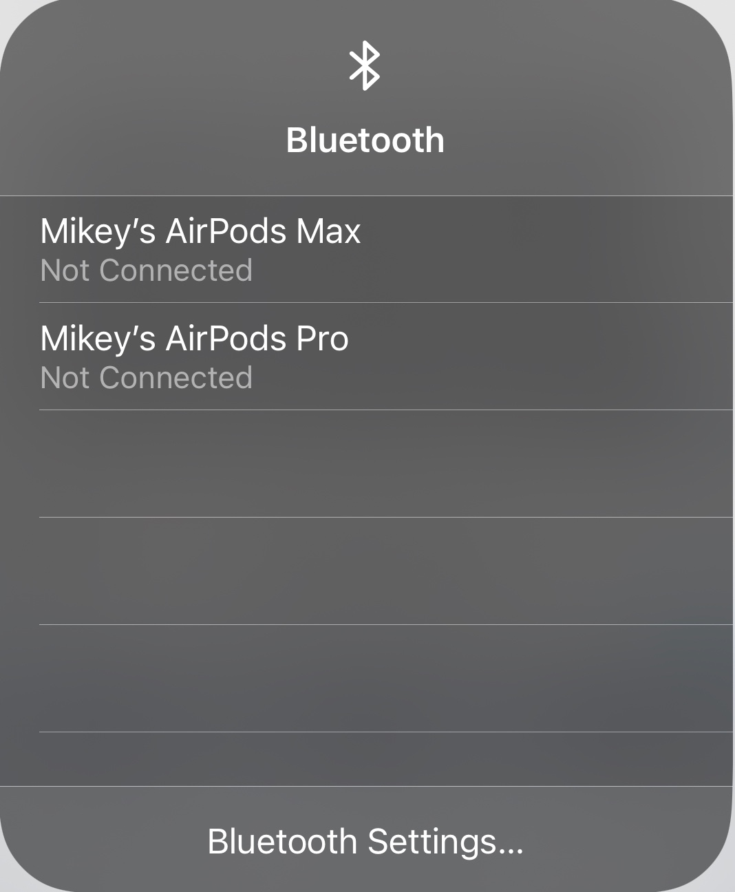 iPhone Control Center Bluetooth Bug Apple Community