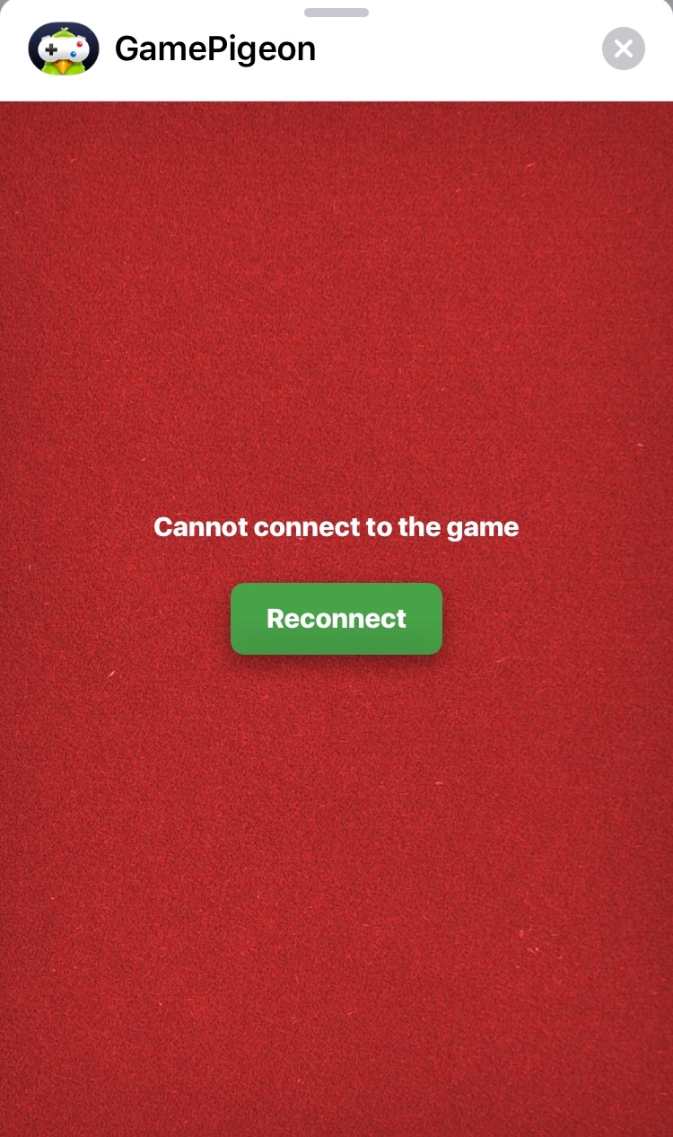Why does my game pigeon says reconnect someone