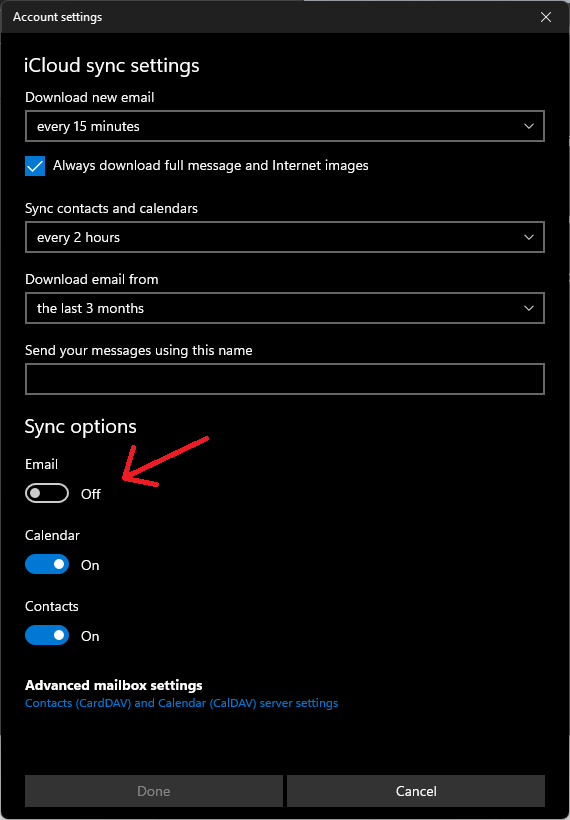 Windows 10/11 Mail App - Sync iCloud Mail - Apple Community