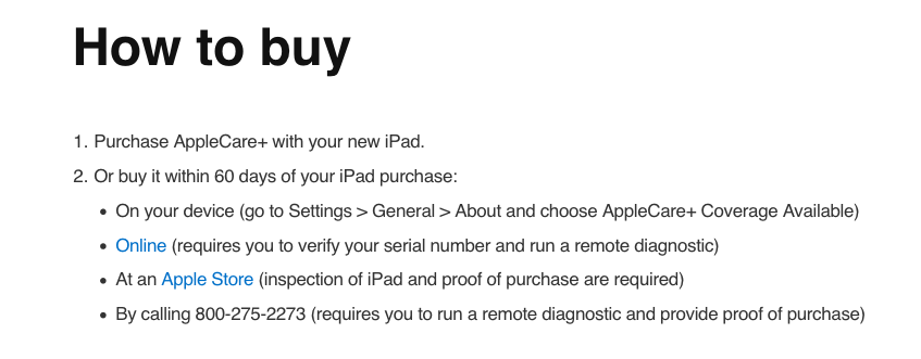 can i add applecare plus after purchase