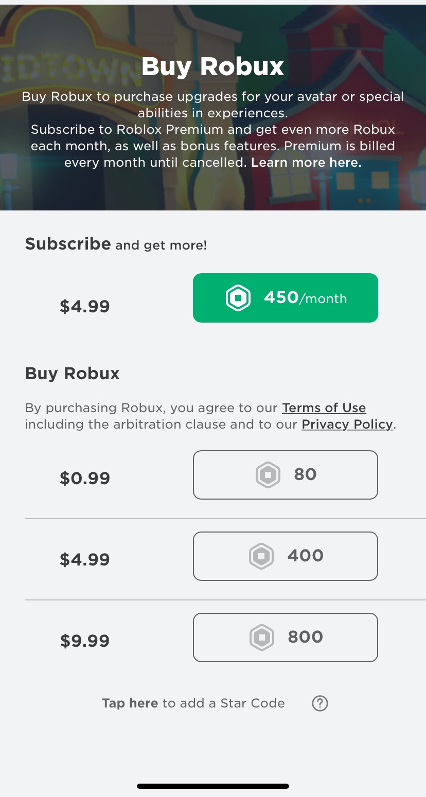 I can't purchase robux from game roblox - Apple Community