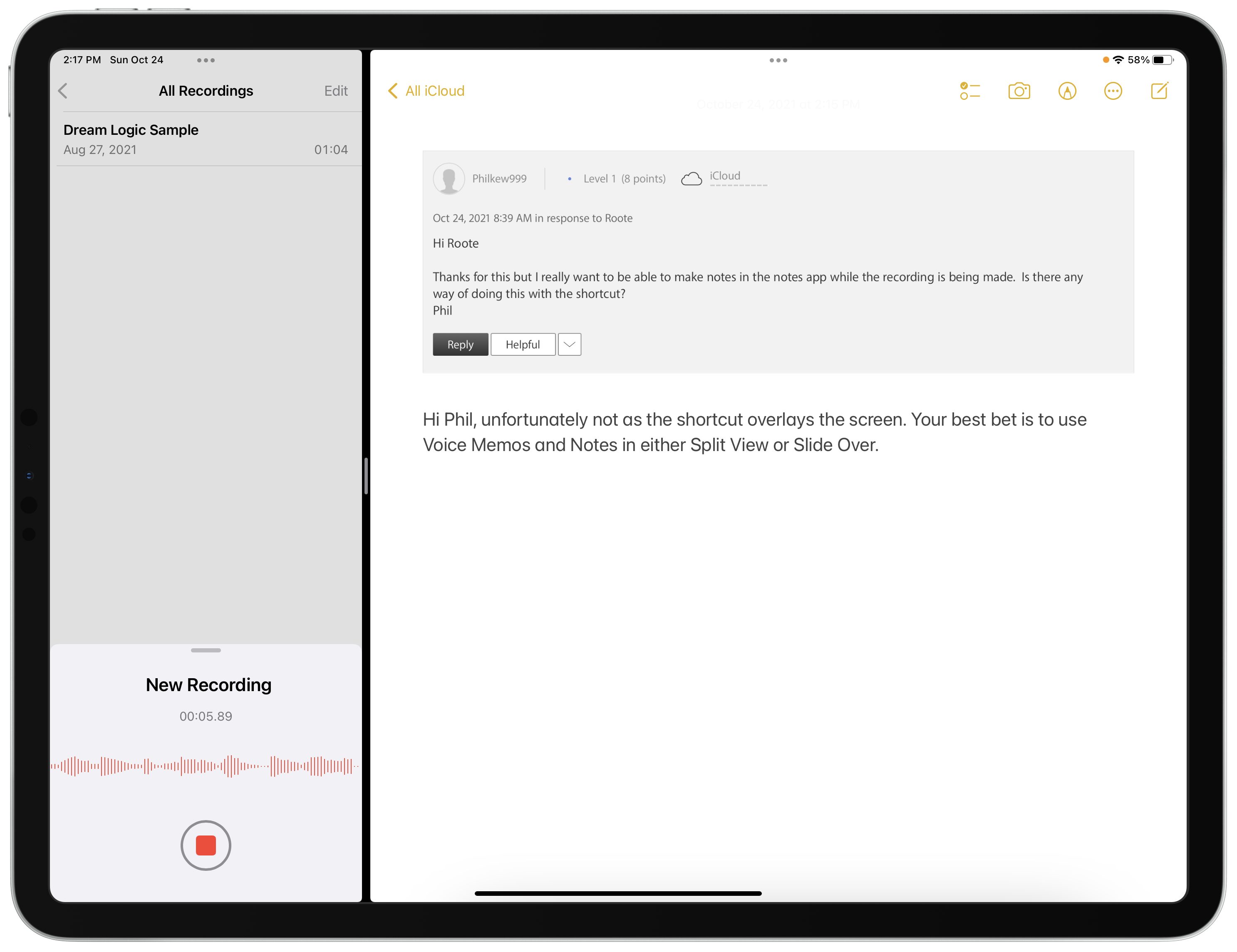 record speech in apple notes? Apple Community