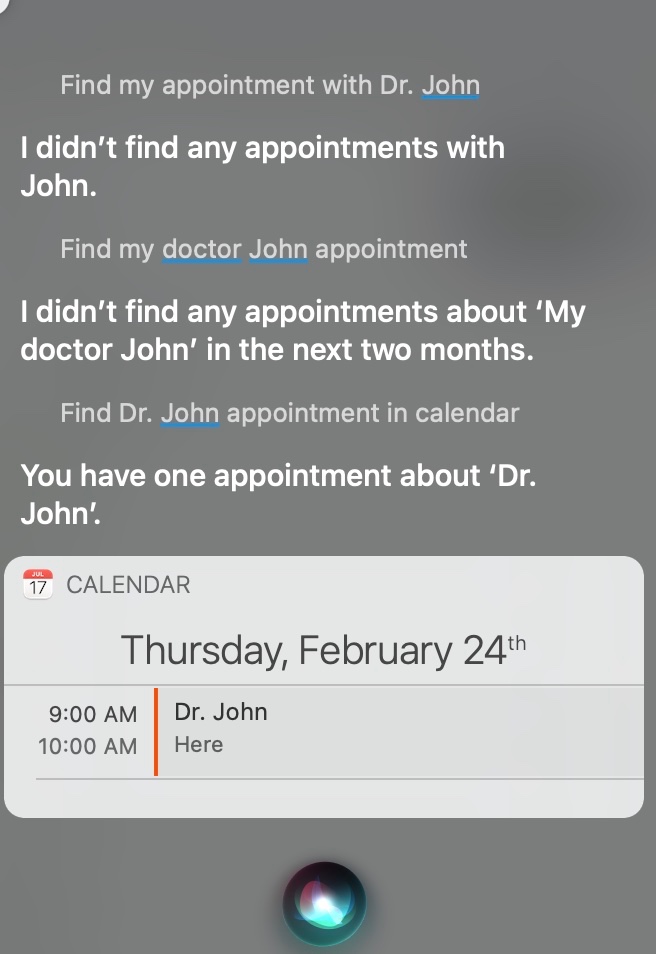 Why can't Siri find my appointments? Apple Community