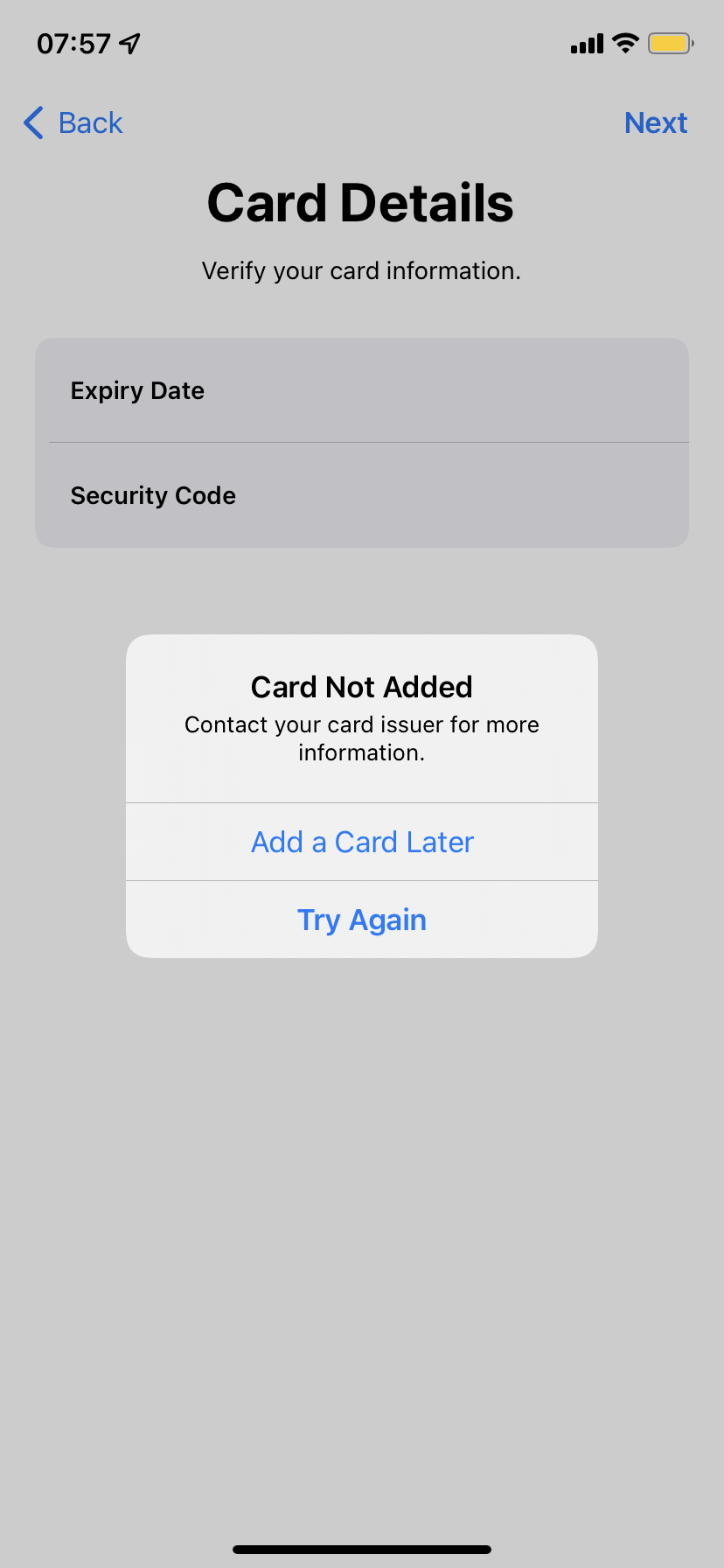 bmo apple pay verification not working