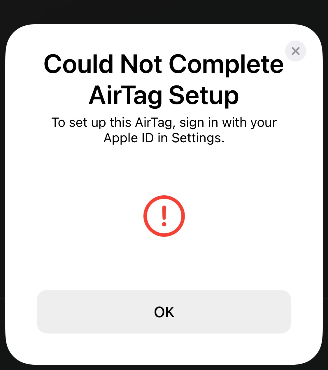 How can I setup air tag after this sign? Apple Community
