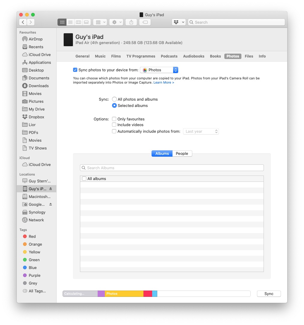 Photos Library not showing up when syncin… Apple Community