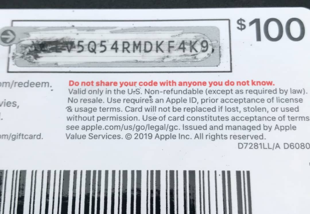 My card redemption code was scratched off Apple Community