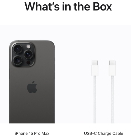 All iPhone 15 models include braided USB-C cable in the box - Supercharged