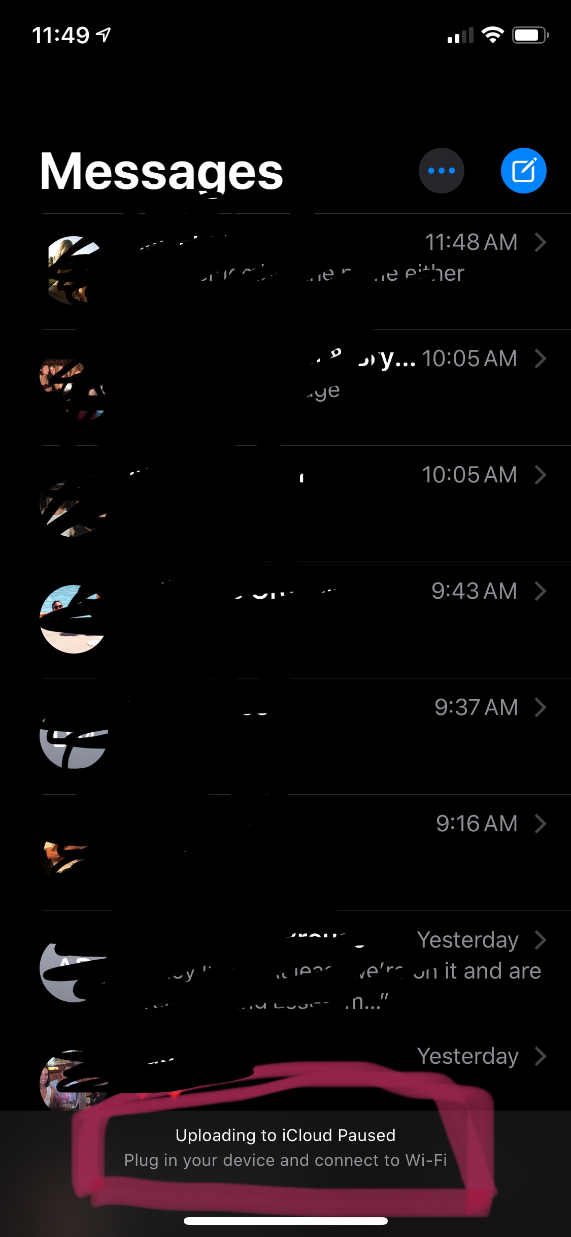 Remove pause iCloud notification in Messa… - Apple Community