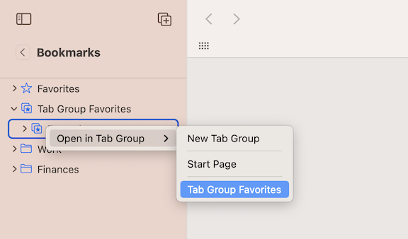 safari tab group favorites delete