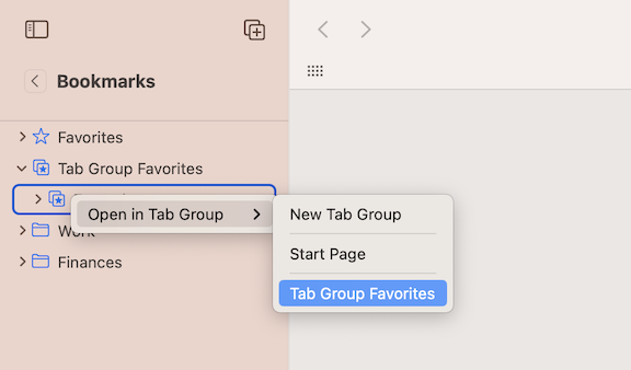 Remove Tab Group Favorites Under Bookmarks Apple Community