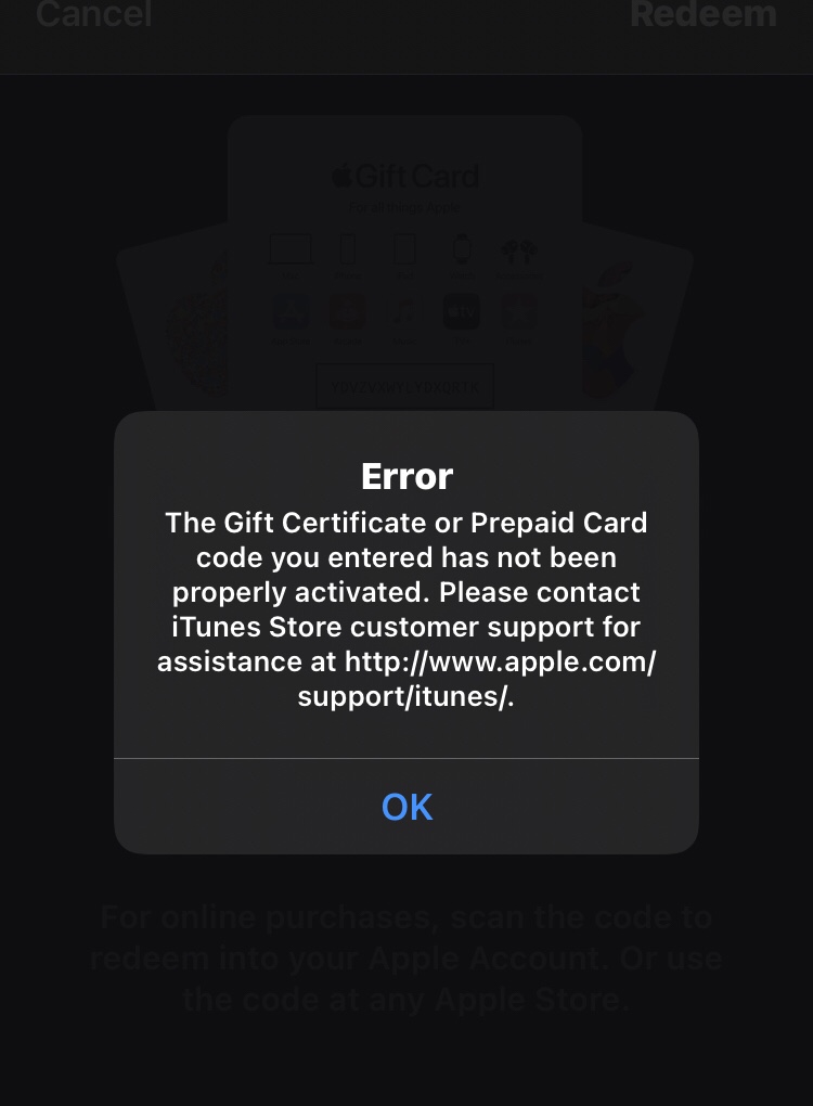 If you can't redeem your Apple Gift Card or App Store & iTunes