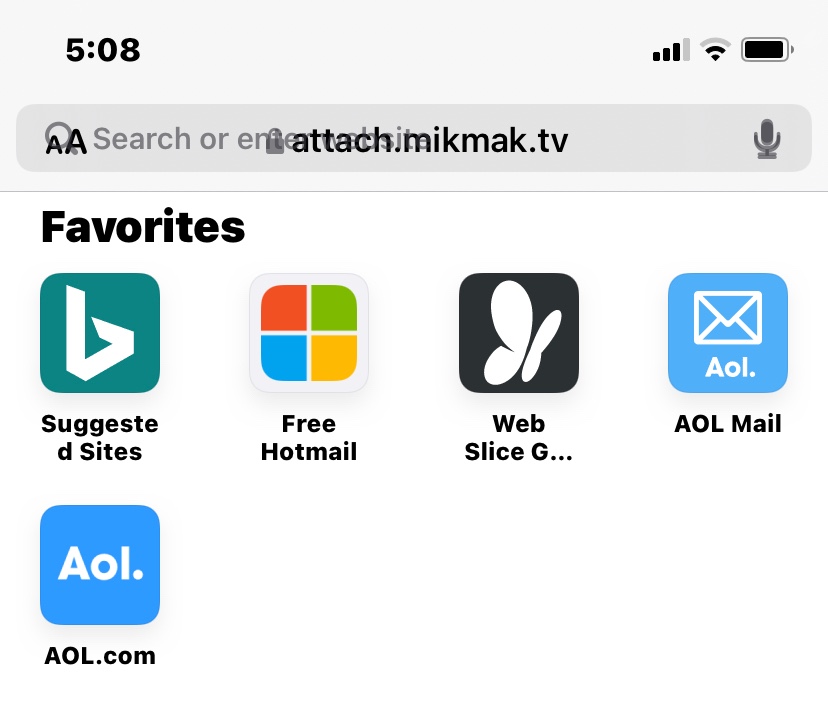 Safari bar with mikmak.tv on it Apple Community