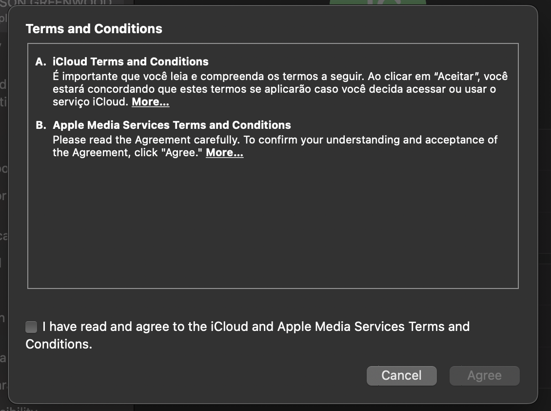 iCloud terms and conditions in wrong lang… Apple Community