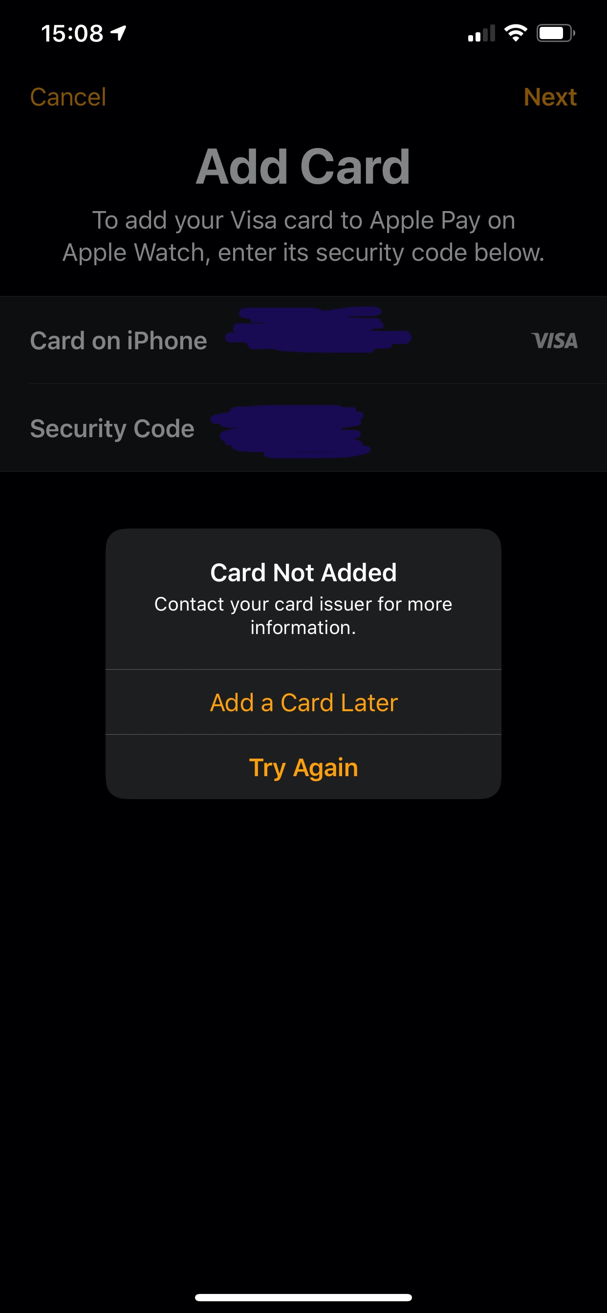 Cannot add card to Wallet and Apple Pay - Apple Community